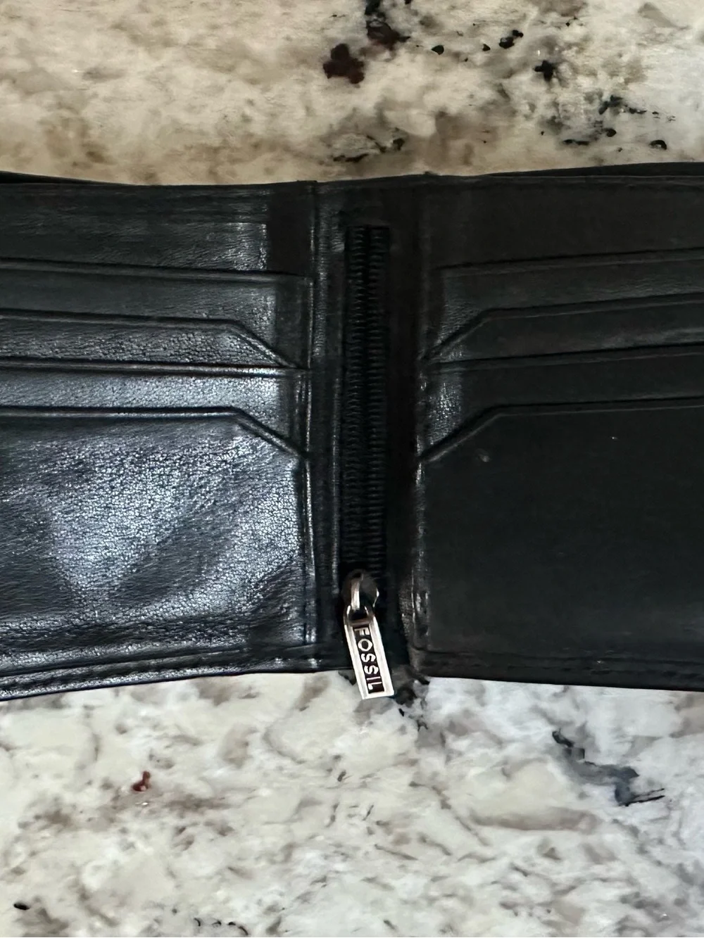 Fossil Black Leather Men’s Card Holder Wallet